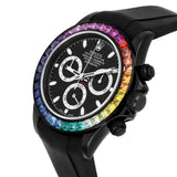 Rolex Cosmograph Daytona 116523 Black PVD/DLC Black Dial Rainbow Bezel Oysterflex Band