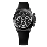 Rolex Daytona 116523 Black Dial PVD/DLC Coated Gold/Steel Watch with Oysterflex Strap