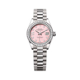 Rolex Lady-Datejust 279139RBR-0002 28mm Pink Opal Diamond Dial 18kt White Gold President Bracelet