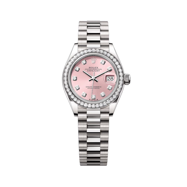 Rolex Lady-Datejust 279139RBR-0005 28mm Pink Diamond-Set Dial 18kt White Gold President Bracelet