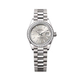 Rolex Lady-Datejust 279139RBR-0006 28mm Silver Dial 18kt White Gold President Bracelet