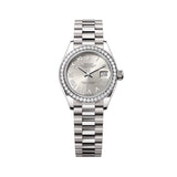 Rolex Lady-Datejust 279139RBR-0007 28mm Silver Roman Dial 18kt White Gold President Bracelet