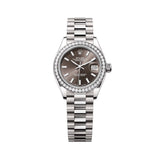Rolex Lady-Datejust 279139RBR-0009 28mm Dark Grey Dial 18kt White Gold President Bracelet