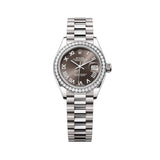 Rolex Lady-Datejust 279139RBR-0010 28mm Dark Grey Dial 18kt White Gold President Bracelet