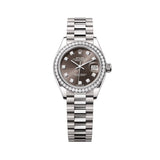 Rolex Lady-Datejust 279139RBR-0011 28mm Dark Grey Diamond-Set Dial 18kt White Gold President Bracelet