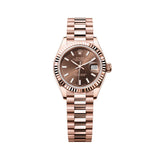 Rolex Lady-Datejust 279175-0007 28mm Everose Gold Chocolate Dial President Bracelet