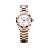 Rolex Lady-Datejust 279175-0021 28mm Everose Gold White Roman Dial President Bracelet