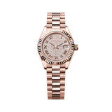 Rolex Lady-Datejust 279175-0023 28mm Everose Gold Diamond-Paved Dial President Bracelet Watch