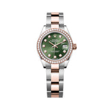 Rolex Lady-Datejust 279381RBR-0008 28mm Olive Green Diamond Dial Everose Rolesor Oyster Bracelet