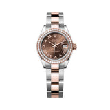Rolex Lady-Datejust 279381RBR-0010 28mm Chocolate Roman Dial Diamond Bezel Oyster Bracelet