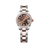 Rolex Lady-Datejust 279381RBR-0012 28mm Chocolate Diamond Dial Everose Rolesor Oyster Bracelet
