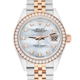 Rolex Lady-Datejust 279381RBR-0013 28mm Diamond Bezel White Mother of Pearl Dial Jubilee Bracelet