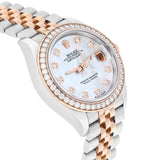 Rolex Lady-Datejust 279381RBR-0013 28mm Diamond Bezel White Mother of Pearl Dial Jubilee Bracelet
