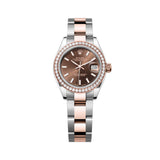 Rolex Lady-Datejust 279381RBR-0018 28mm Chocolate Dial Diamond Bezel Oyster Bracelet