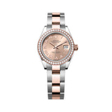 Rolex Lady-Datejust 279381RBR-0026 28mm Rosé Dial Diamond Bezel Oyster Bracelet