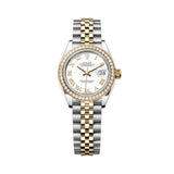 Rolex Lady-Datejust 279383RBR-0023 28mm White Roman Numeral Dial Diamond Bezel Yellow Rolesor Jubilee Bracelet