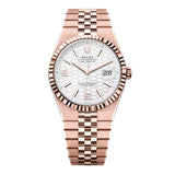 Rolex Land-Dweller 127335-0001 40mm Everose Gold White Honeycomb Dial Jubilee Bracelet