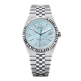 Rolex Land-Dweller 127336-0001 40mm Platinum Ice Blue Honeycomb Dial Jubilee Bracelet