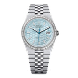 Rolex Land-Dweller 127386TBR-0001 40mm Platinum Ice Blue Honeycomb Dial Diamond-Set Bezel Jubilee Bracelet