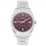 Rolex Oyster Perpetual 114300-0002 39mm Purple Dial Stainless Steel Watch 2015