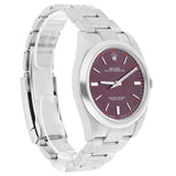 Rolex Oyster Perpetual 114300-0002 39mm Purple Dial Stainless Steel Watch 2015