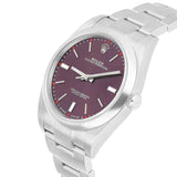 Rolex Oyster Perpetual 114300-0002 39mm Purple Dial Stainless Steel Watch 2015