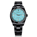 Rolex Oyster Perpetual 114300 39mm Black PVD Aftermarket Tiffany Blue Dial Oyster Bracelet