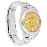 Rolex Oyster Perpetual 41 Reference 124300-0004 Yellow Dial Stainless Steel
