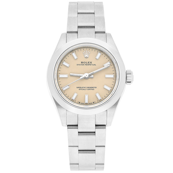 Rolex Oyster Perpetual 276200 28mm Beige Dial Oystersteel Watch