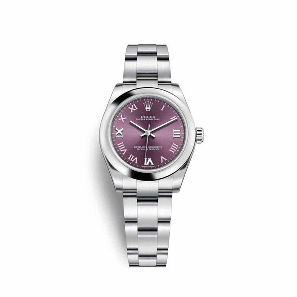 Rolex Oyster Perpetual 31 Reference 177200-0017 Purple Dial 31mm Oystersteel Watch