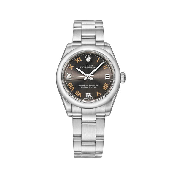 Rolex Oyster Perpetual 177200-0018 Grey Dial 31mm Steel Watch