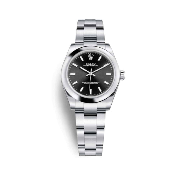Rolex Oyster Perpetual 177200-0019 31mm Black Dial Watch