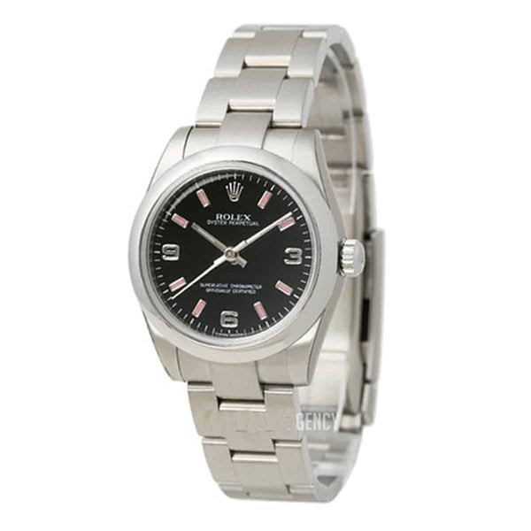 Rolex Oyster Perpetual 177200-0023 Black Dial 31mm Watch