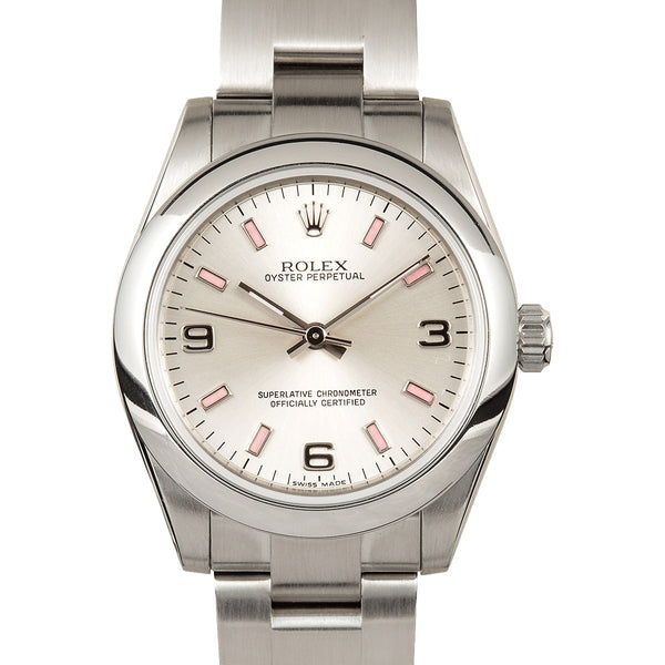 Rolex Oyster Perpetual 177200-1 Silver Dial 31mm Steel Watch