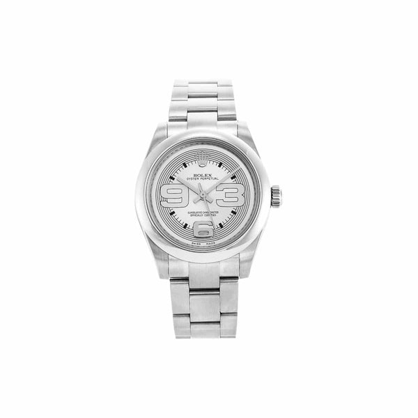 Rolex Oyster Perpetual 177200-10 Silver Arabic Dial 31mm Steel Watch