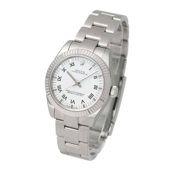Rolex Oyster Perpetual 177234 31mm Steel and 18k White Gold, White Dial