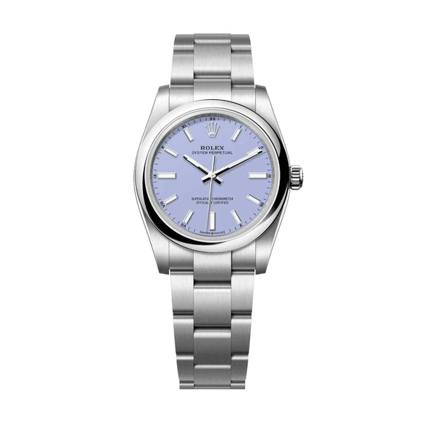 Rolex Oyster Perpetual 34 Reference 124200-0008 Lavender Dial Oystersteel Oyster Bracelet