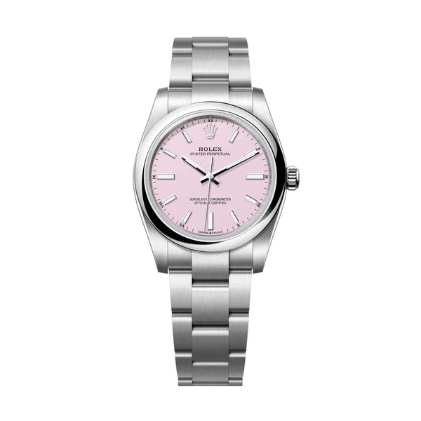 Rolex Oyster Perpetual 34 124200-0009 Candy Pink Dial Oystersteel Oyster Bracelet