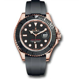 Rolex Yacht-Master 126655-0002 18k Rose Gold 40mm Black Dial Oysterflex
