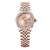 Rolex Lady-Datejust 28 279135RBR-0028 Rosé Dial Diamond Bezel 18k Everose Gold Jubilee Bracelet