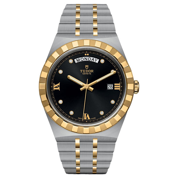 Tudor Royal 28603-0005 Black Diamond-Set Dial Steel and Yellow Gold 41mm
