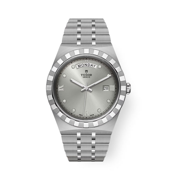 Tudor Royal M28600-0002 41mm Silver Diamond Dial Steel Bracelet Watch