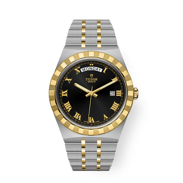Tudor Royal M28603-0003 41mm Black Dial Steel and Gold Bracelet Watch