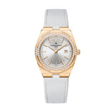Vacheron Constantin Overseas 1225V/000R-B592 33mm Pink Gold Diamond Bezel Silver Dial