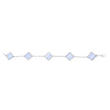 Van Cleef & Arpels Vintage Alhambra Bracelet VCARD34700 – 5 Motifs, 18K White Gold with Chalcedony