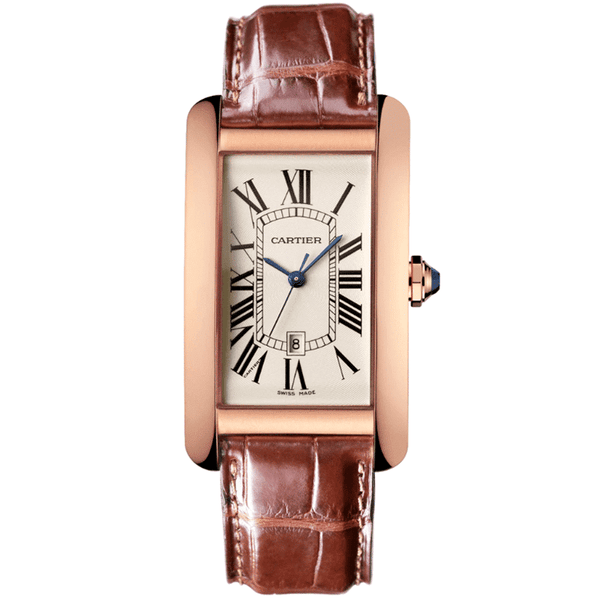 Cartier Tank Américaine W2609156 Large Model in 18k Rose Gold with Leather Strap