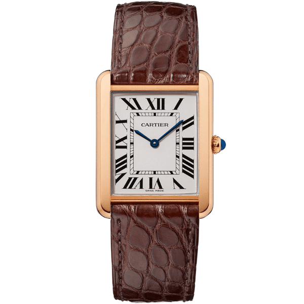 Cartier Tank Solo W5200025 in 18K Pink Gold and Steel with Black Alligator Strap