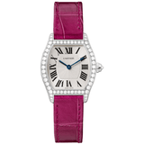 Cartier Tortue WA501007 30mm 18k White Gold Diamond-Set Watch