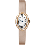 Cartier Mini Baignoire WB520028 18k Rose Gold Diamond Fabric Strap Watch