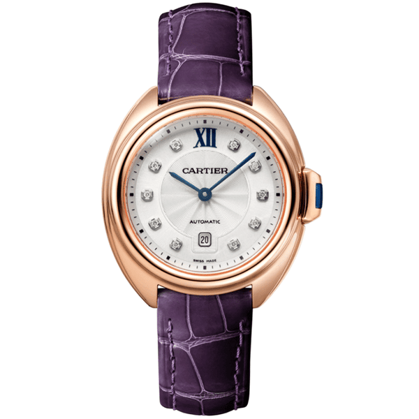 Cartier Clé de Cartier 31mm 18k Rose Gold Leather Strap Watch WJCL0031